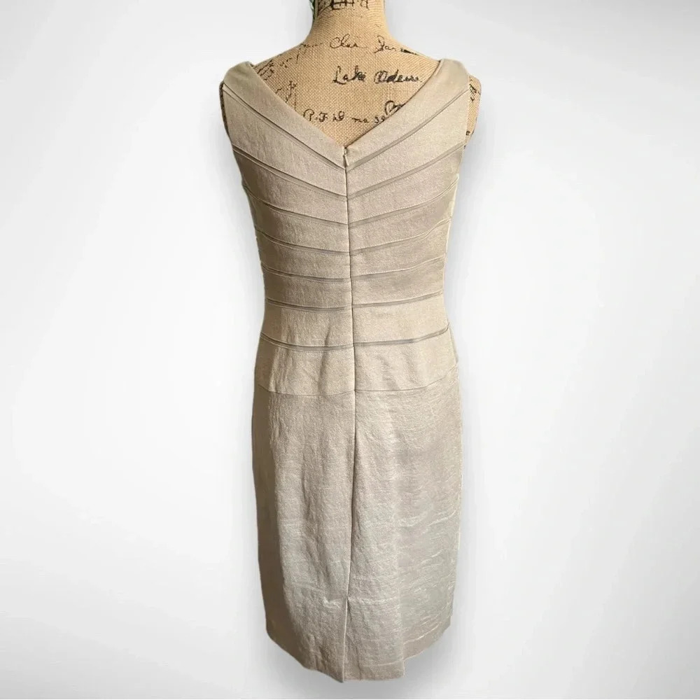 IGNITE EVENINGS BY CAROL LIN Champagne Sleevless Body Con Dress Size 8 | EUC - Picture 3 of 7